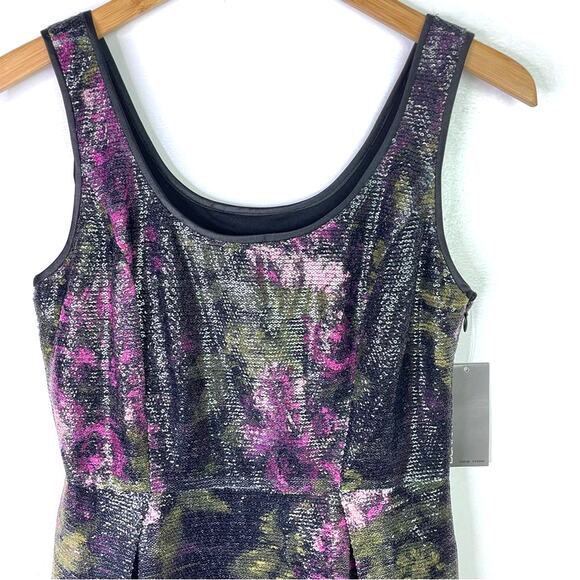 Donna Ricco Sequin Floral Dress Purple Black 4 New! - Picture 5 of 10